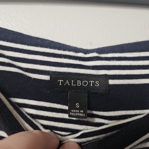 Talbots Navy Blue And White Striped Maxi Skirt! - Picture 2 of 5